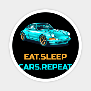 Eat Sleep Cars Repeat Porsche 911 Gulf Car Magnet